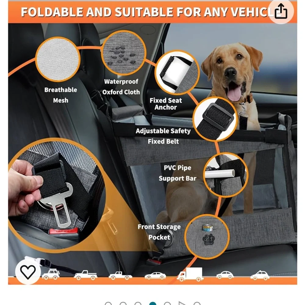 Sunnydeer dog car seat/booster seat for pets up to 45 lbs